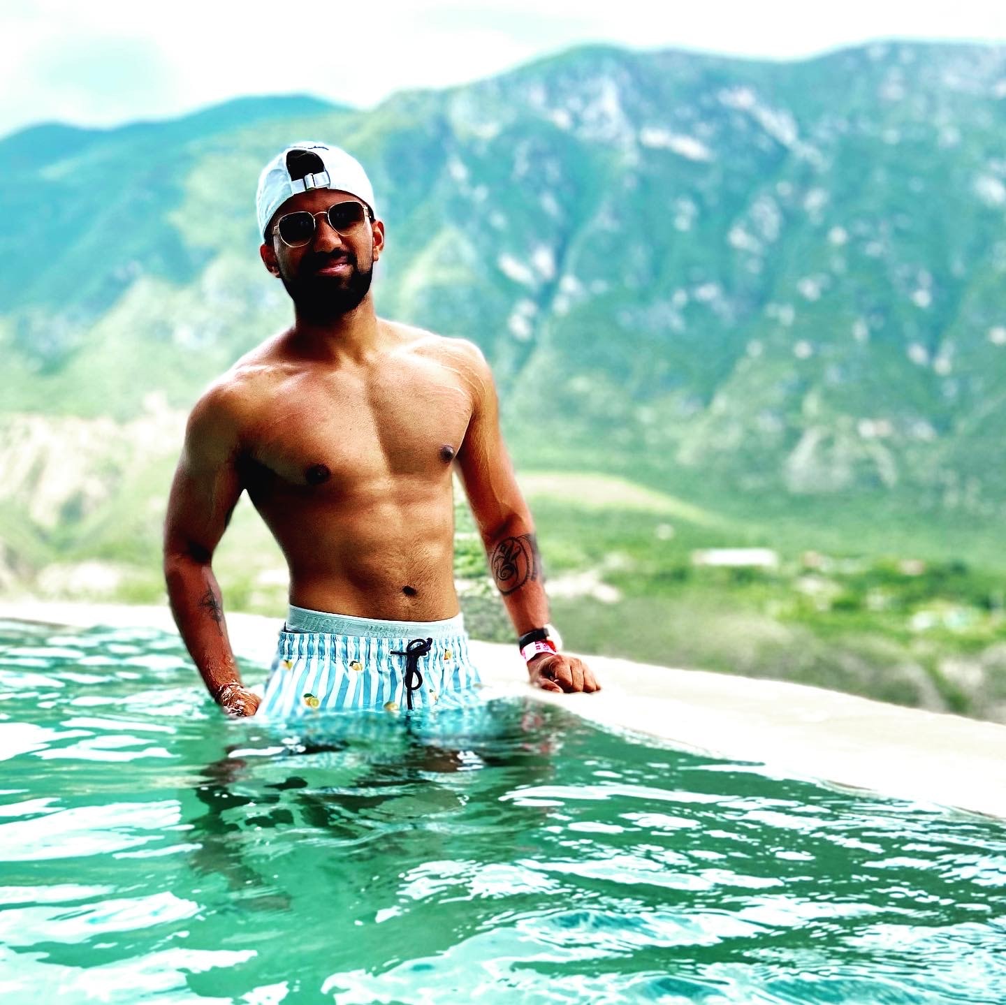 Pranav Saravanan in a mountain pool